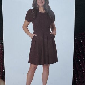 Draper James Women's L A-Line Dress Dark Red a2203